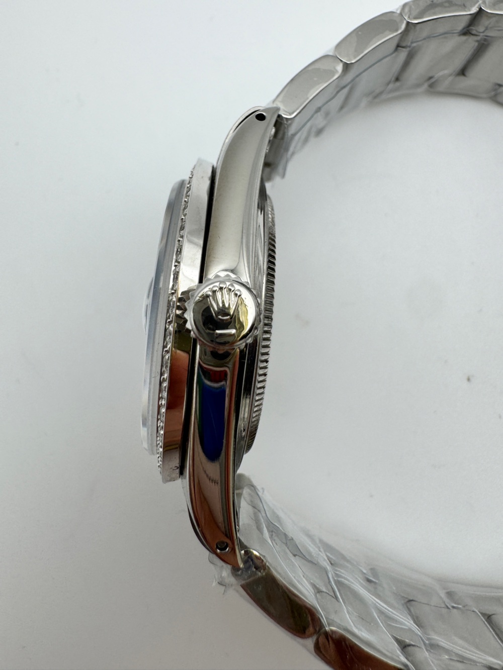 Rolex 1601 Datejust Stainless Steel Diamond Bezel Watch CUSTOM - Picture 8 of 12